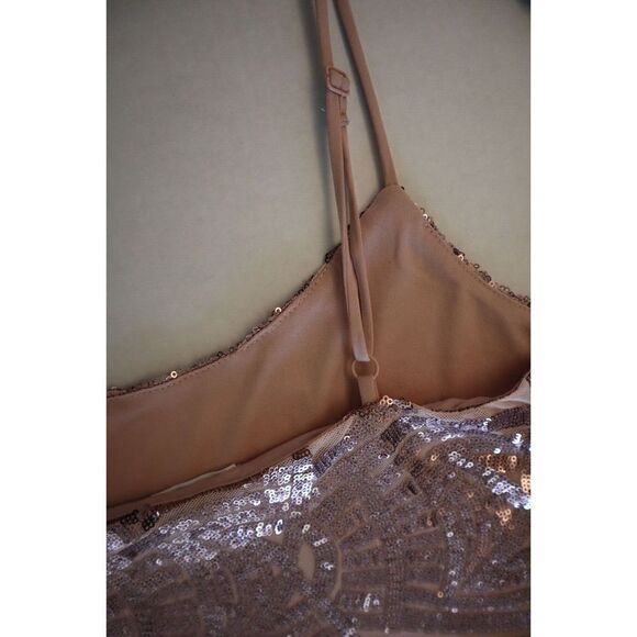 S.C. Society T92499B95 Women's Sz M Pink Sequin Spaghetti Strap Camisole - Picture 11 of 12